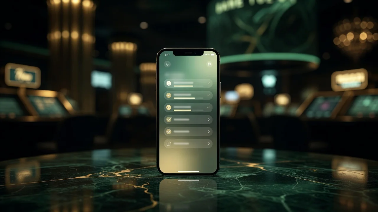 A banking app transfer confirmation glowing on a phone screen, blurred city lights at night behind